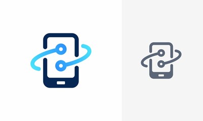 phone solution logo design vector