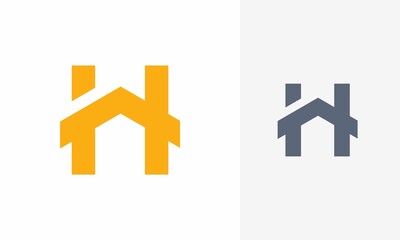 Obraz premium Letter H home logo. Icon design. Template elements. Geometric abstract logos