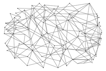 Network abstract connection isolated on white background. Network technology background with dots and lines. Ai background. Modern abstract concept. Ai background vector, network technology