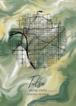 Tulsa Lantana Marble Map