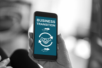 Business transition concept on a smartphone