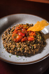 Perfect Pasta Classic Italian Homemade Artisan Bacon Tomato Sauce Sausage Sweet Melted Cheese Onion Chicken Meat Shrimp Menu Gourmet on a Dark Background