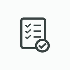 clipboard, checklist, declaration icon vector isolated