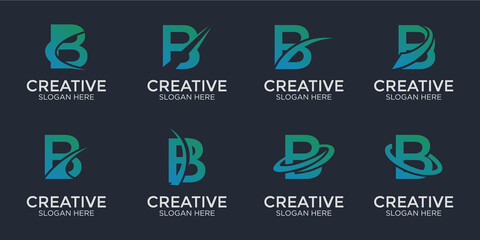 set of letter B logo for company and agency