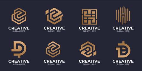 a collection of logos letter C combination H