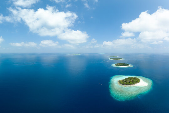Aerial view of Baa Atoll in Maldives