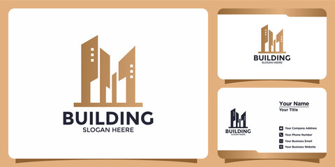 minimalist building logo and business card