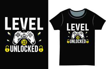 Gaming t-shirt design. Gamer t shirt design for kids. Birthday gift t-shirt design.