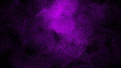 Abstract patterns of purple sand spreading on black background. Purple dot cloud swirls at darkness. Virtual data. VJ loop motion background. 4K animation - 3D render