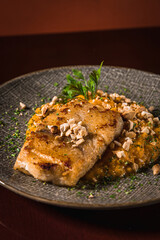 Perfect Pasta Classic Italian Homemade Artisan Bacon Tomato Sauce Sausage Sweet Melted Cheese Onion Chicken Meat Shrimp Menu Gourmet on a Dark Background