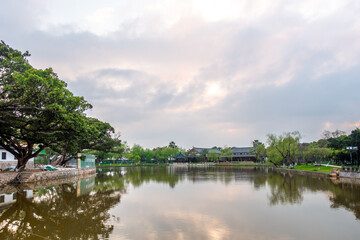Fototapeta na wymiar Sunset view of Jiangxin Island in wenzhou, Zhejiang Province, China