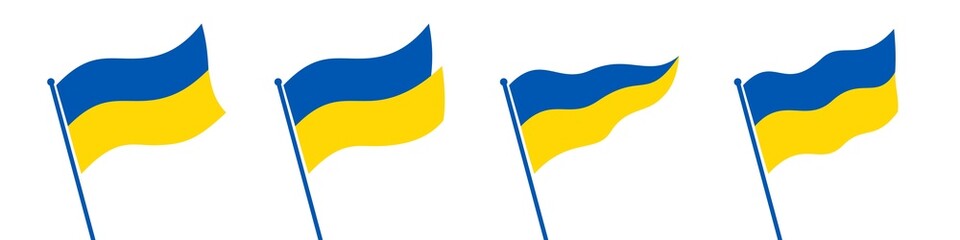 Waving Glorious Ukraine Flag Set