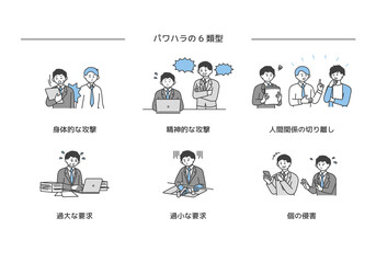 パワーハラスメントの具体例のイラスト素材