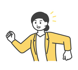 目標に向かっているビジネスパーソンのイラスト素材