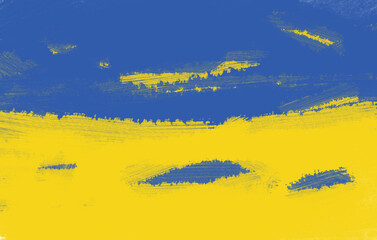 Ukraine. Flag of Ukraine. Abstract background. Yellow-blue painting
