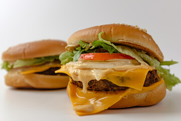 hamburger on a white background