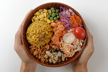 poke on a white background