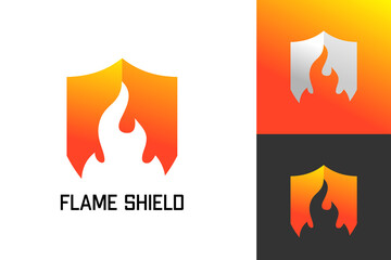 Illustration Vector Graphic of Flame Shield Logo. Perfect to use for Technology Company