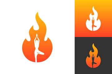 Illustration Vector Graphic of Fire Yoga Logo. Perfect to use for Yoga Company