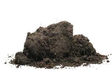 Soil, dirt pile isolated on white  