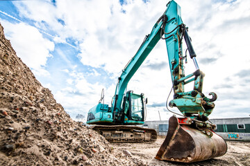 Bagger auf einer Baustelle