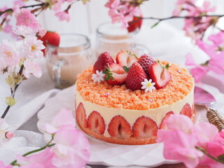春スイーツ イチゴのケーキ フレジエ