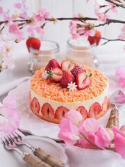 春スイーツ イチゴのケーキ フレジエ