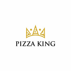 pizza king logo vector. food logo. crown icon.