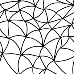 Seamless pattern, Black and white, Contour, Triangles, Polygons