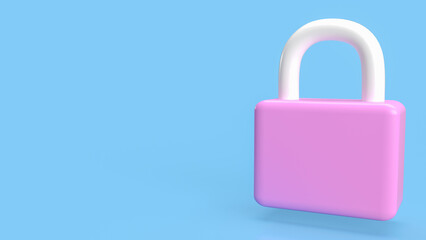 The pink master key for security concept 3d rendering