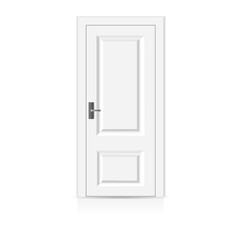 White wooden door isolated on a white background