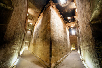 Inside of Edfu Temple in Edfu Town, Egypt - 490310692