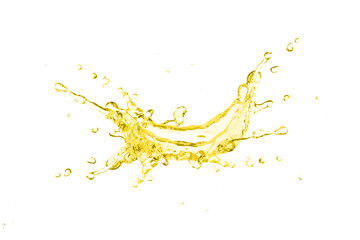 Cooking oil splash isolated on white background.