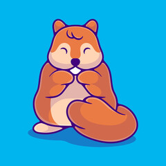 cute squirrel illustration suitable for mascot sticker and t-shirt design