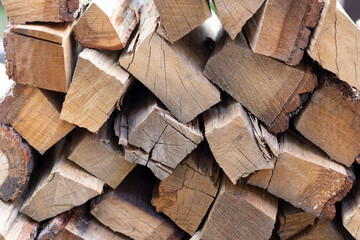 Stacked stack of firewood