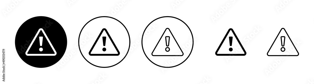 Wall mural Exclamation danger icons set. attention sign and symbol. Hazard warning attention sign