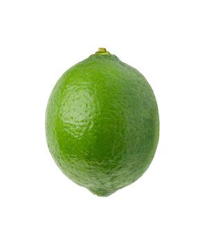 Green Lime Fruit Isolated On White Background.