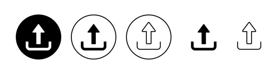 Upload icons set. load data sign and symbol