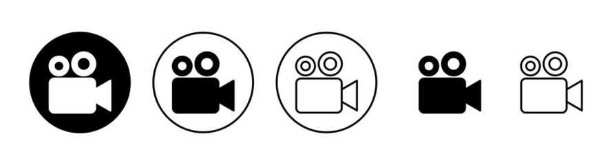 Video icons set. video camera sign and symbol. movie sign. cinema