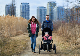 Young family with baby girl