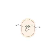 I G IG Initial handwriting logo template vector