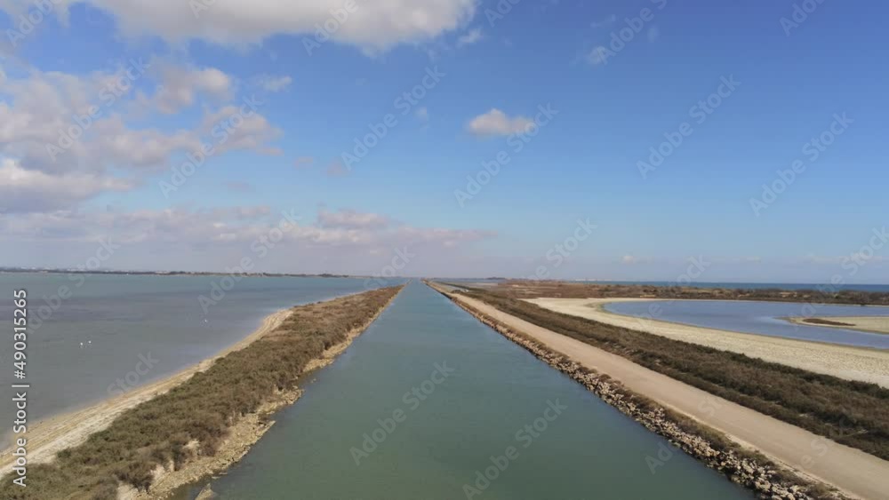 Poster Canal du Rhône à Sète, vue aérienne, Occitanie