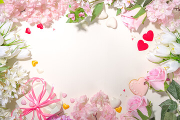 Spring holiday background with flowers