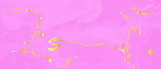 Golden lines on a pink background.