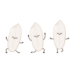 Rice character design. rice vector on white background. Paddy vector.