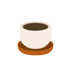 White pot icon. Vector illustration. Tree pot cartoon vector.