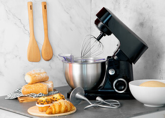 electric kitchen mixer on non-isolated background