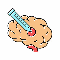 injection in brain color icon vector illustration