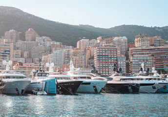 Super yacht moored at Monaco yacht show  harbour