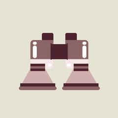 vector illustration of binoculars with a minimalist style and brown color that can be used as templates, icons and objects